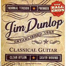 DUNLOP    Classical Guitar Strings    Clear Nylon With Ball End   Box of 12