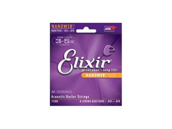 Elixir Acoustic NW Baritone 8 St Set 012 070