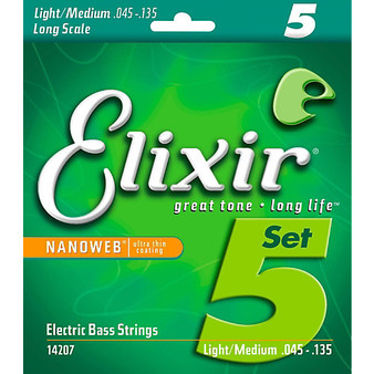 Elixir Bass Nano 5 String Light Medium 45 135