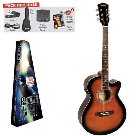 REDDING   Electric/Acoustic Package. Grand Concert Guitar  Tobacco Sunburst