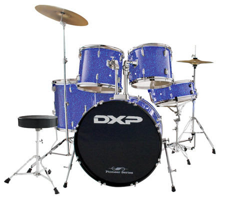 DXP  Pioneer  Series Rock Drumkit with Cymbals & Throne    Metallic Blue