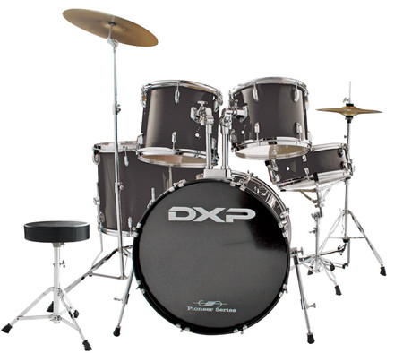 DXP  Pioneer  Series Rock Drumkit with Cymbals & Throne    Black