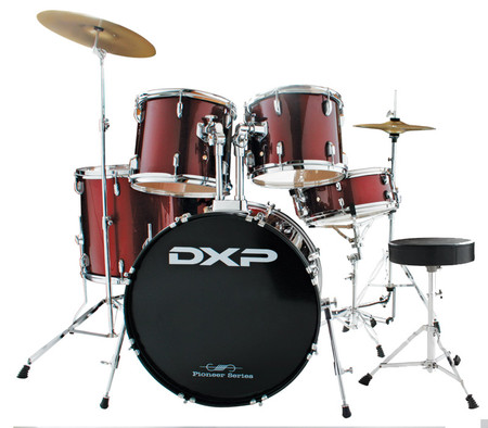 DXP  Pioneer  Series Rock Drumkit with Cymbals & Throne    Wine Red