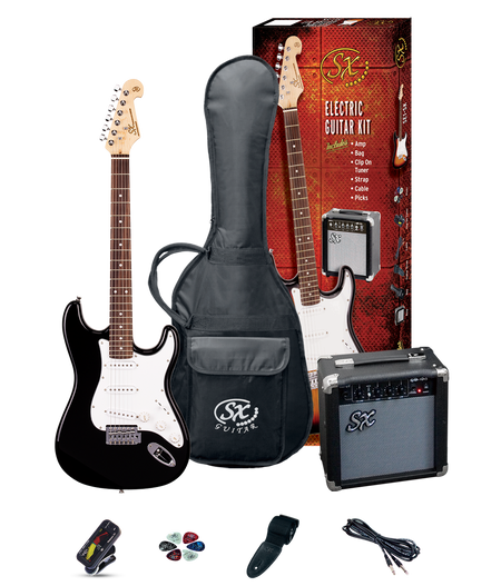 ESSEX  Beginners ST Style Electric Guitar & Amp Pack  Left Handed Black