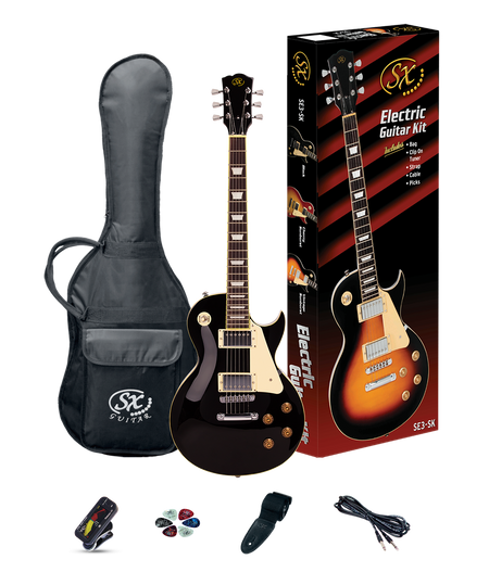 ESSEX  Beginners LP Style Electric Guitar & Amp Pack  Black