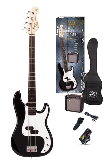 SX   ST Style Bass Guitar & AMP Pack  Left Handed  - Black