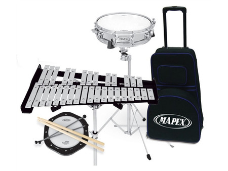 Mapex Precussion pack  Combo 32 Note Bell & Snare Kit W/Prac Pad & Bag w/ wheels