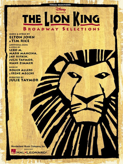 LION KING BROADWAY SELECTIONS PVG MUSIC BOOK
