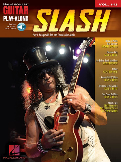 SLASH GUITAR PLAYALONG V143 BK/OLA SHEET MUSIC BOOK