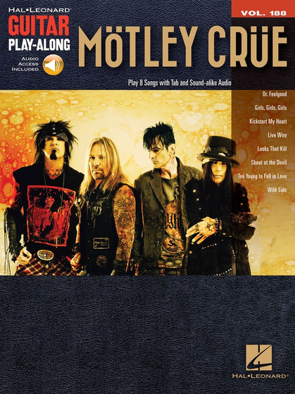 MOTLEY CRUE GUITAR PLAYALONG V188 BK/OLA SHEET MUSIC BOOK