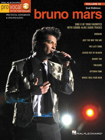BRUNO MARS PRO VOCAL MEN V58 BK/OLA SHEET MUSIC BOOK