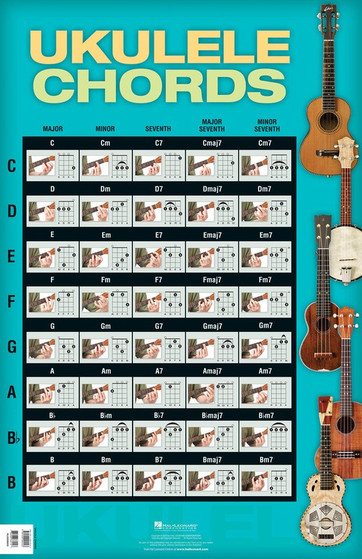 UKULELE CHORDS POSTER 22 X 34 SHEET MUSIC BOOK