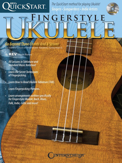 KEVS QUICKSTART FOR FINGERSTYLE UKULELE BK/CD SHEET MUSIC BOOK