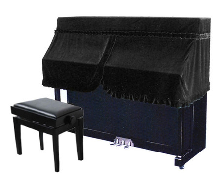 Fitted Half Cover for Upright Piano - Black UP4