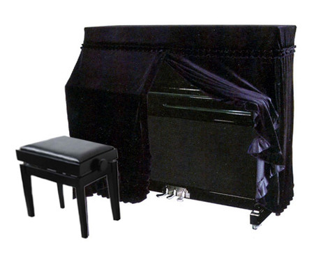 Full Fitted Cover for Upright Piano - Black UP5