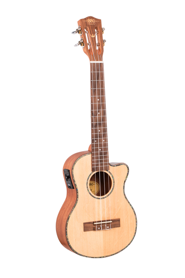 1880 UKULELE CO. 200 Series Tenor Ukulele - Cutaway, Electric Acoustic