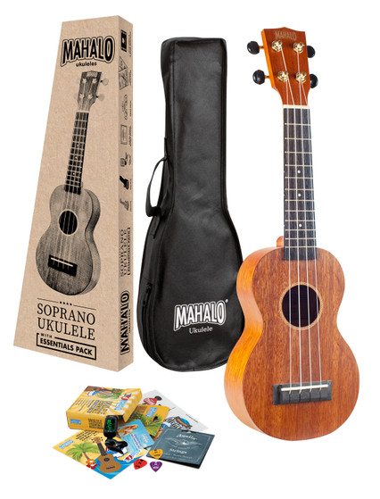 MAHALO Java Series Soprano Ukulele with Essentials Accessory Pack