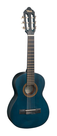 VALENCIA Series 200 Classical Guitar -Transparent Blue 1/4 Size