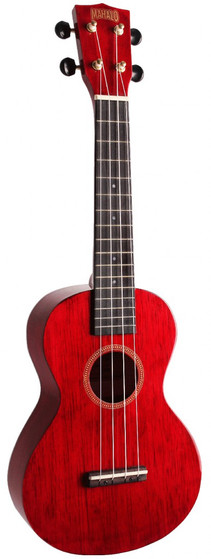 MAHALO Hano Series Concert Ukulele Transparent Wine Red Gloss.