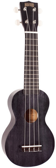 MAHALO Kahiko Plus Series Soprano Ukulele Wide Neck Model Transparent Black.