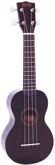 MAHALO Java Series Soprano Ukulele Transparent Black Gloss.