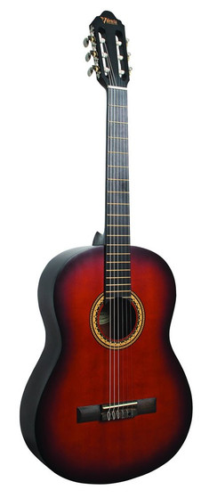 VALENCIA Hybrid Guitar.  4/4 size classical guitar. Thin Neck. Classical Sunburst.