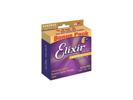 Elixir Acoustic Phos Brz Light 3 Pack 12 53