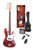 SX Jazz Style Bass Guitar & AMP  Pack  Candy Apple Red