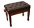 Adjustable Piano Bench w/ Buttoned Seat and Padded Edge - Walnut