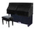 Fitted Half Cover for Upright Piano - Black UP4