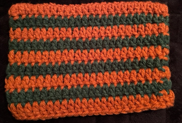 HEISEI HAKA ARASHI MIO YUZUKI SELF-MADE KNITTED HATS -BROWN ORANGE AND GREEN