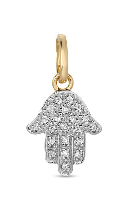 14k Diamond Hamsa Hand Charm