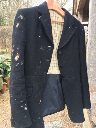 Splat. Care of hunting coats (when you don't have a butler).