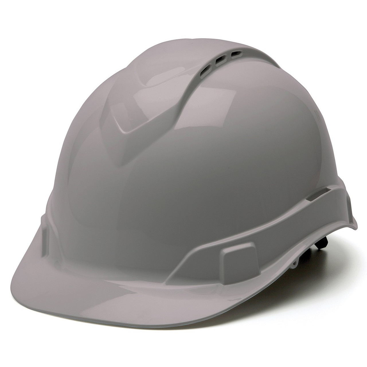 Pyramex Ridgeline Full Brim Hard Hat, 4-Point Ratchet Suspension, Shiny Black Graphite Pattern