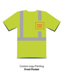 Custom Logo Printing Position on Safety Shirt Lime Color Back Side