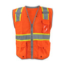 Ironwear Safety, Class 2 Vest, Model 1241-Z-RD-CID Orange Mesh Class 2 Premium