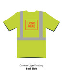 Custom Logo Printing Position on Safety Shirt Lime Color Back Side