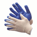 Seattle Glove String Knit Glove 040, Dark Blue Latex Coated Palm-Dozen