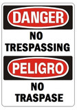 No Trespassing, Bilingual English/Spanish Safety Sign