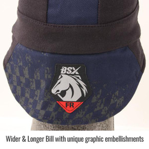 AH1631-NB BSX® Silicone Grip FR Cotton Welding Cap, Navy & Black