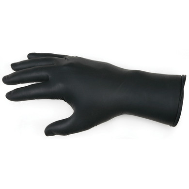 Seattle Glove FT551 Disposable Black Nitrile Gloves w/ Texture Tips