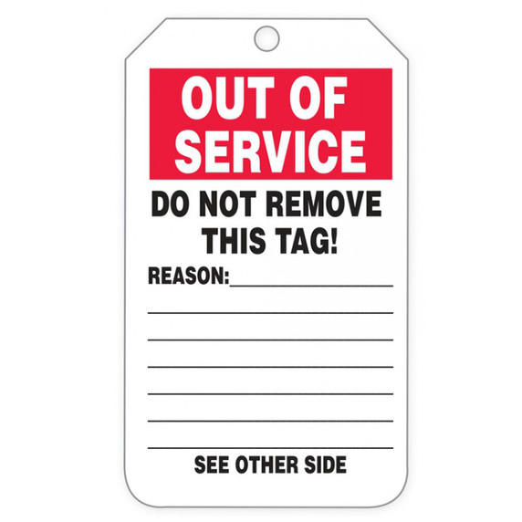 Safety Tags By-The-Roll: Out Of Service
