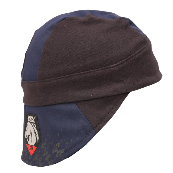 AH1631-NB BSX® Silicone Grip FR Cotton Welding Cap, Navy & Black