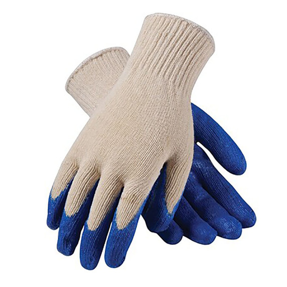 Seattle Glove String Knit Glove 040, Dark Blue Latex Coated Palm-Dozen
