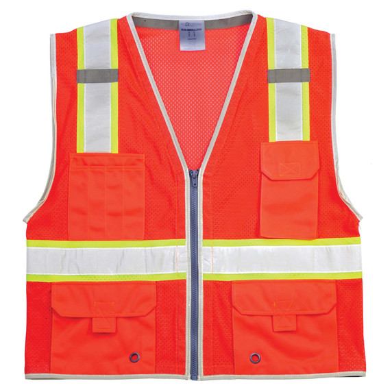 Kishigo 1710 Premium Brilliant Series Heavy Duty Safety Vest - Fluorescent Red