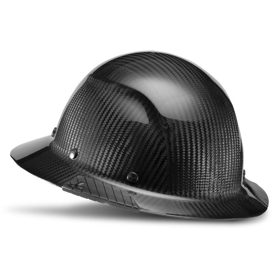 LIFT Safety HDC-15 DAX Carbon Fiber Full Brim Hard Hat - Ratchet Suspension - Gloss Black