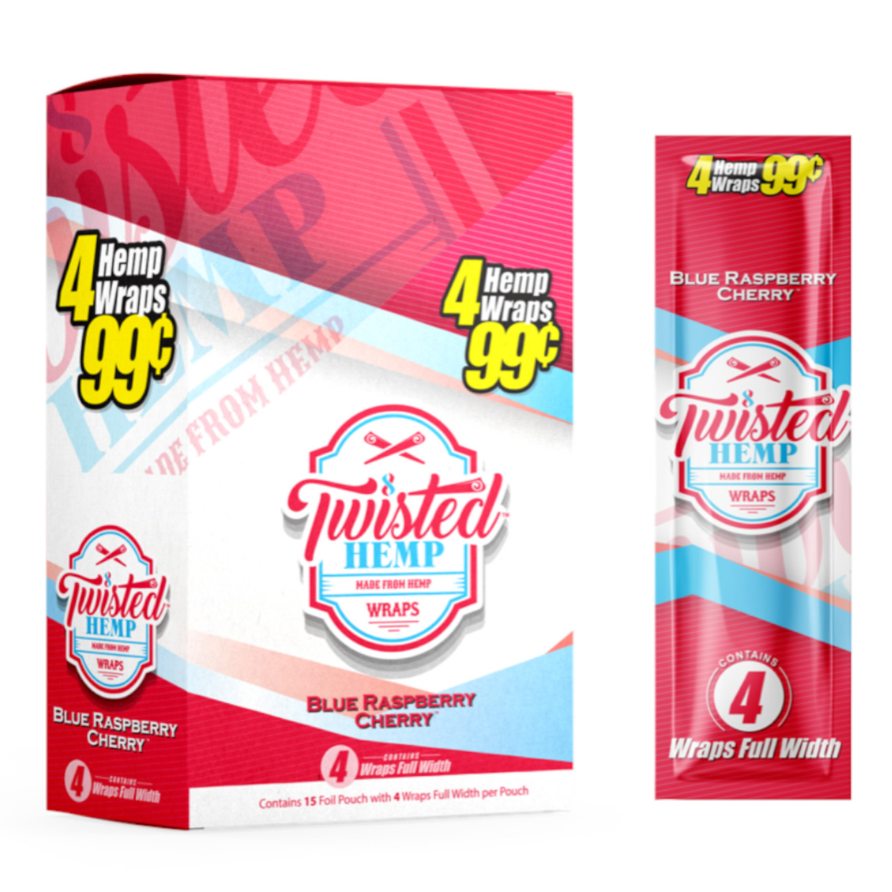 TWISTED HEMP WRAP BLUE RASPBERRY CHERRY