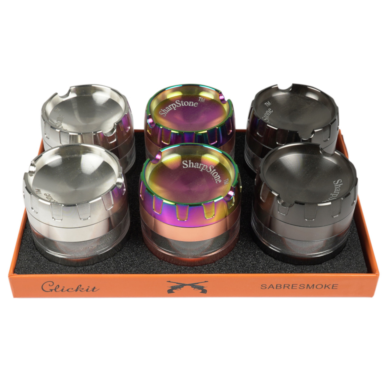 Kandy Grinder Metal Ribbed Shape W/ashtray On The Top 62mm 4pts