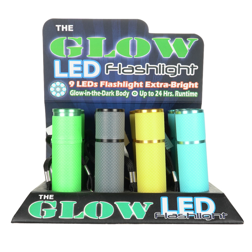 LED FLASHLIGHT GLOW IN THE DARK 12CT