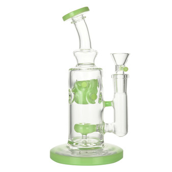 7½" SWISS AND FLOWER PERC RIG - MILK GREEN
